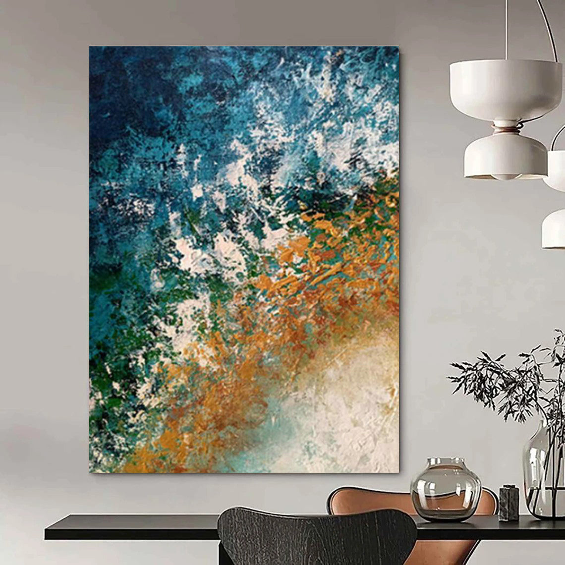 Oversized Customizable Handmade Abstract Canvas for Jewelry Boutiques  DLZ0009