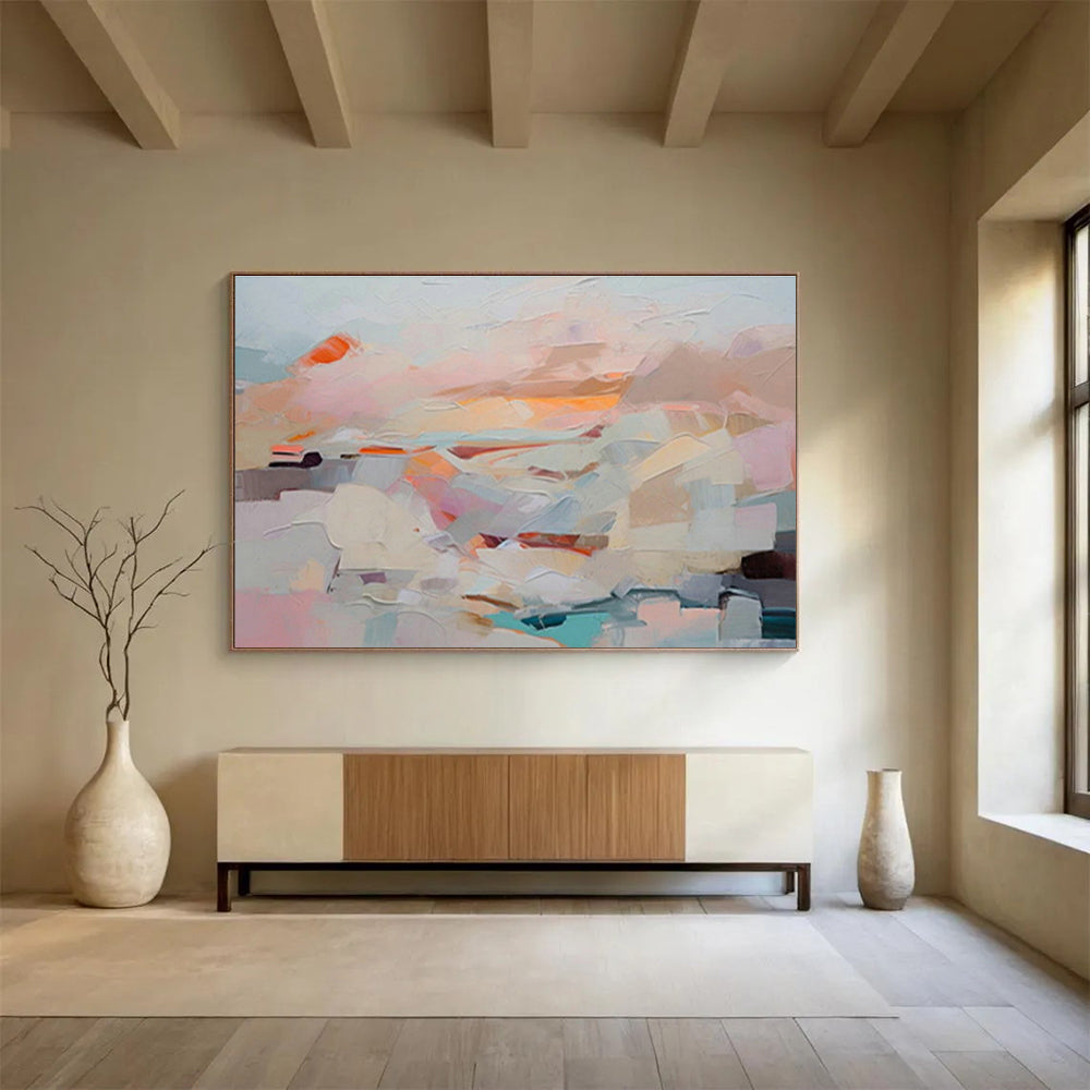 Large Custom Abstract Hand-Painted Art for Airport Terminal Duty-Free Area DLZ2794