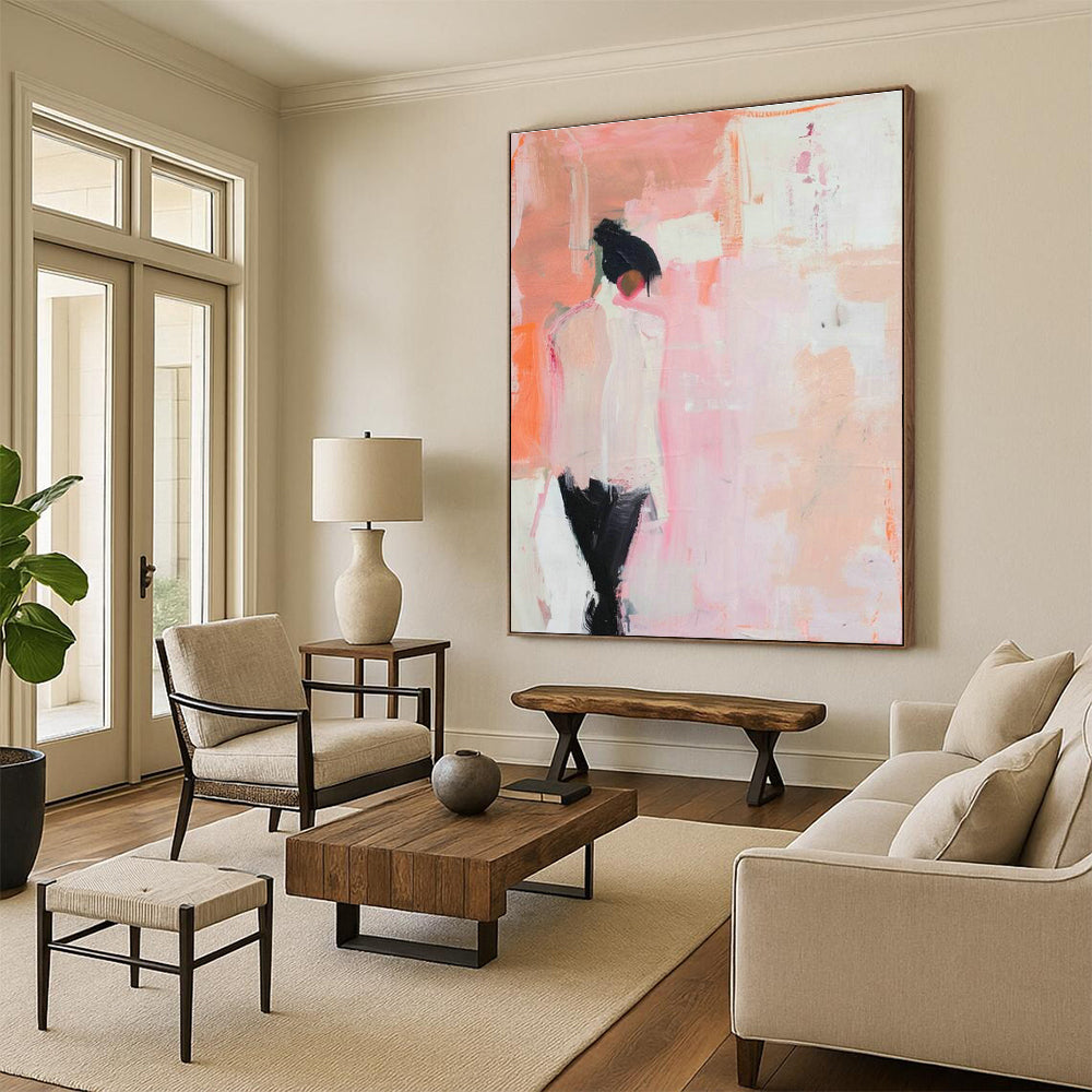 Enormous Custom Hand-Painted Abstract Painting - Artisanal Heritage for Traditional Weaving Workshops  DLZ0339
