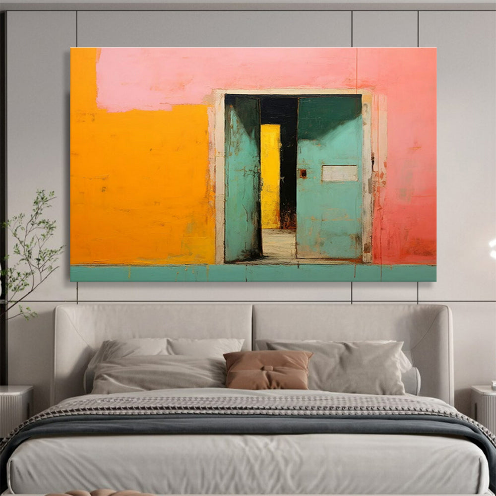 Custom Giant Abstract Hand Painting for Vertical Urban Aquarium Breeding Facility DLZ3025