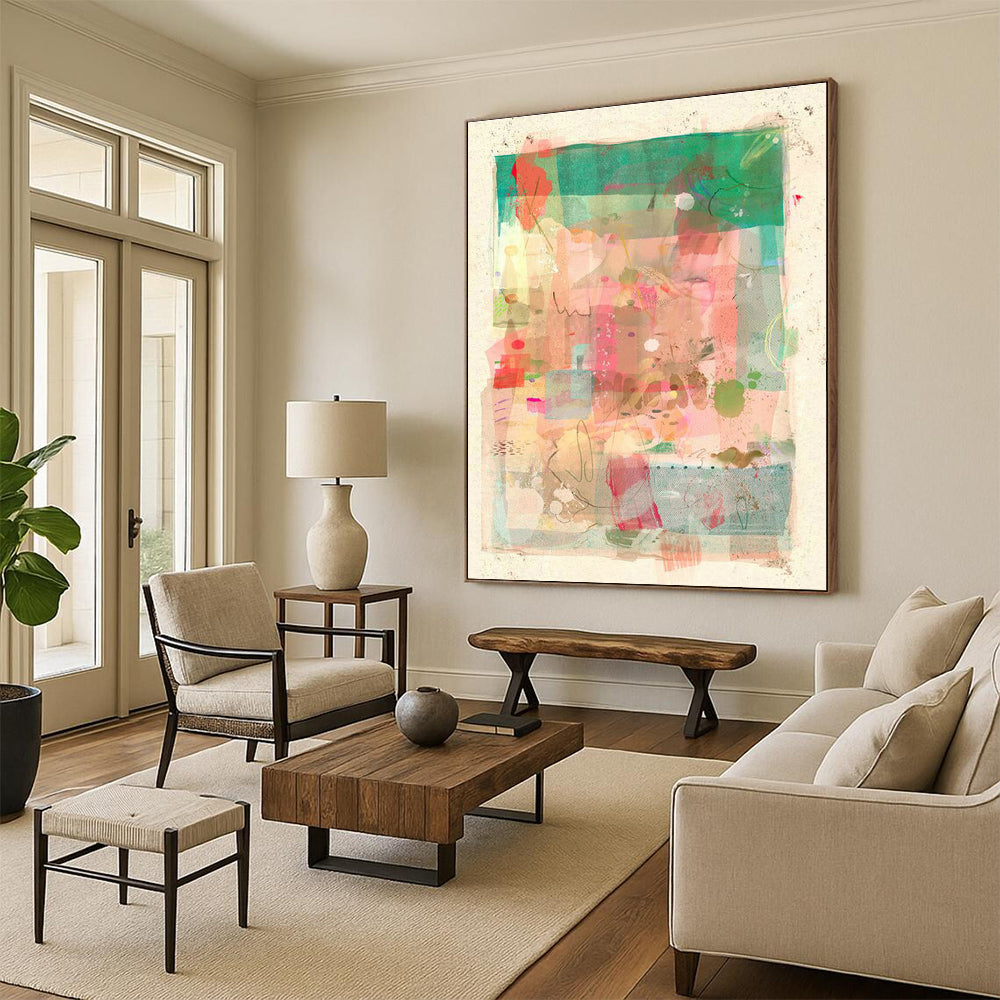 Monumental Large Custom Hand-Painted Abstract Painting - Majestic Decor for Concert Halls  DLZ0171