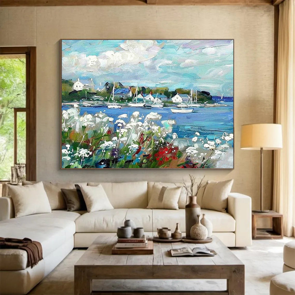 Large-Size Custom Abstract Hand Painting for Urban Rainwater Harvesting Facility Control Room DLZ2834