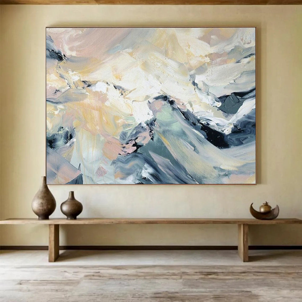 Oversized Custom Abstract Hand Painting for Trolleybus Depot Administrative Office DLZ2808