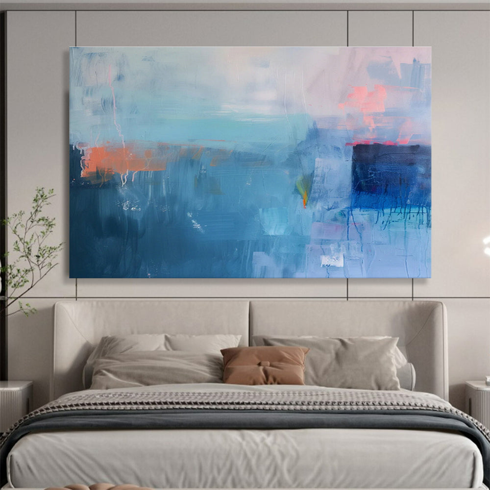 Oversized Custom Abstract Hand Painting for Oceanographic Research Submarine Interior DLZ2862