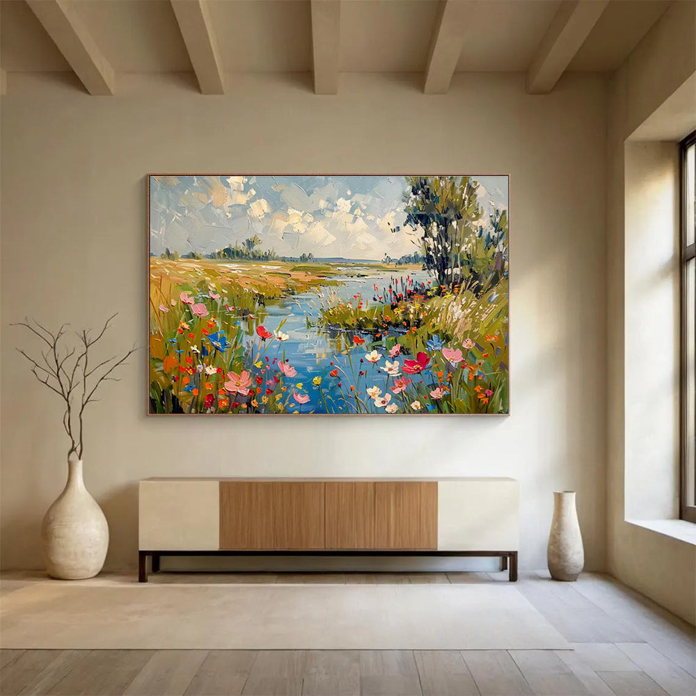 Custom-Made Giant Abstract Hand Painting for Underwater Sensor Network Energy Harvesting and Storage Enhancement Center DLZ3217