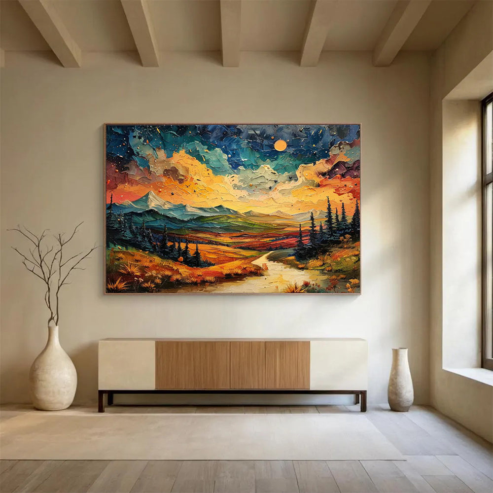 Custom-Made Space Tourism Spaceport Control Tower Large Abstract Hand Painting DLZ2636
