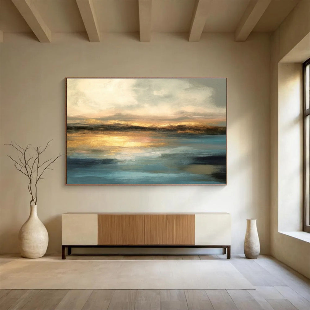 Large Custom Abstract Hand-Painted Art for Ski Lodge DLZ2724