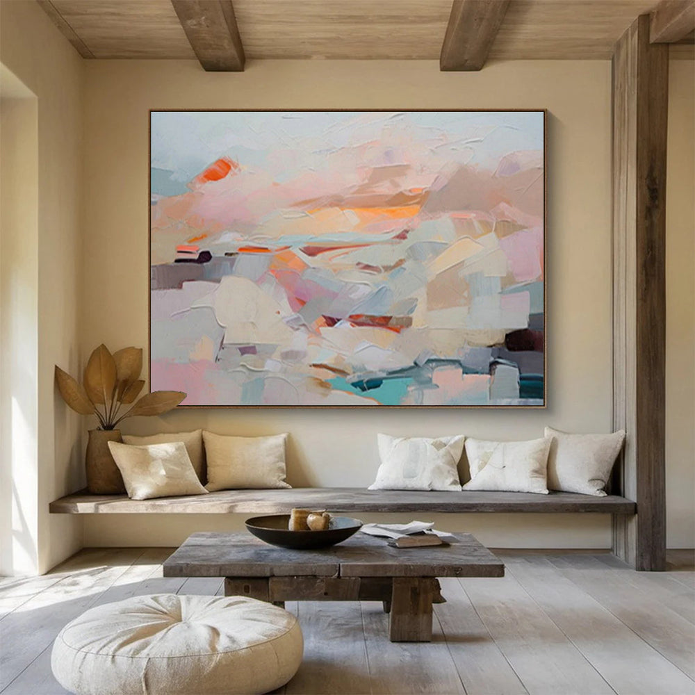 Large Custom Abstract Hand-Painted Art for Airport Terminal Duty-Free Area DLZ2794