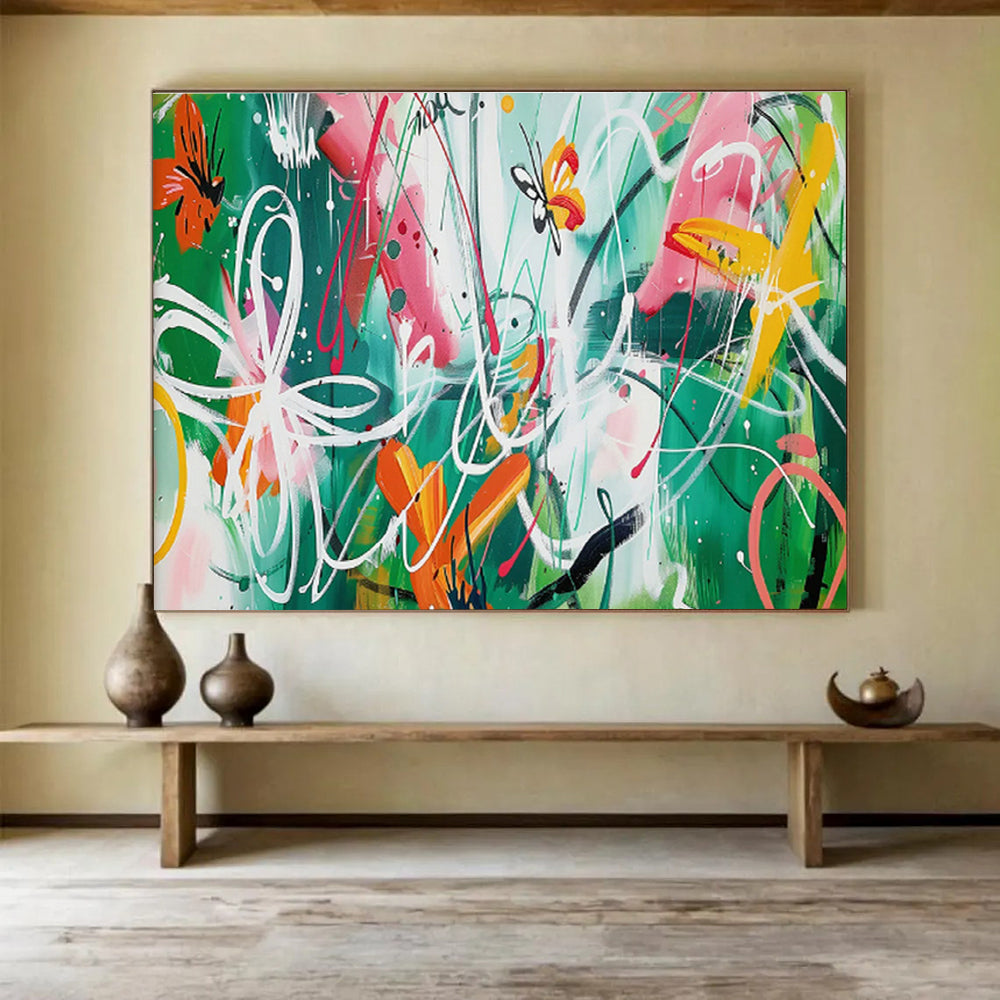 Tailored High-Altitude Weather Modification Station Giant Abstract Hand Painting DLZ2607
