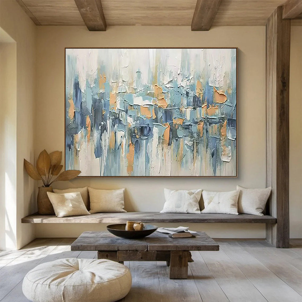 Large Custom Abstract Hand-Painted Art for Underwater Archaeological Artifact Transportation and Storage Facility DLZ3069