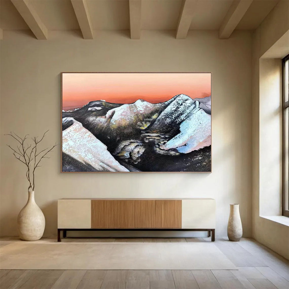 Customized Large Abstract Hand Painting for Underwater Sound Barrier Installation and Research Facility DLZ3035