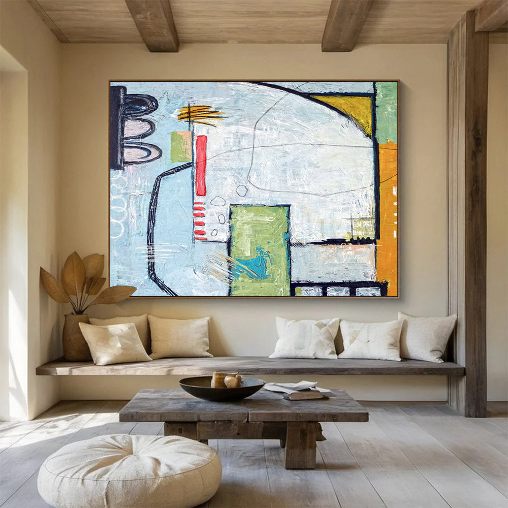 Oversized Custom Abstract Hand Painting for Subterranean Wine Cellar Tasting Room DLZ2926