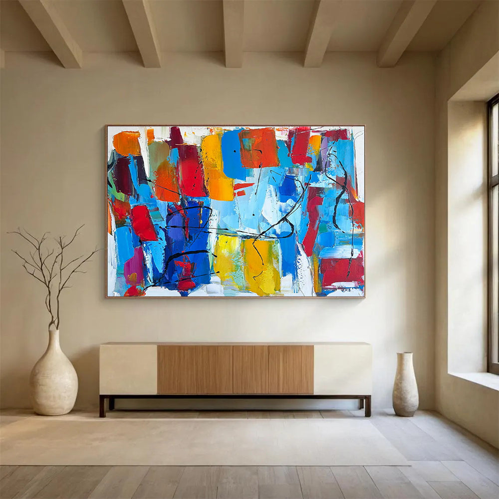 Customized Large-Scale Abstract Hand Painting for Subterranean Aquifer Protection and Restoration Office DLZ2989