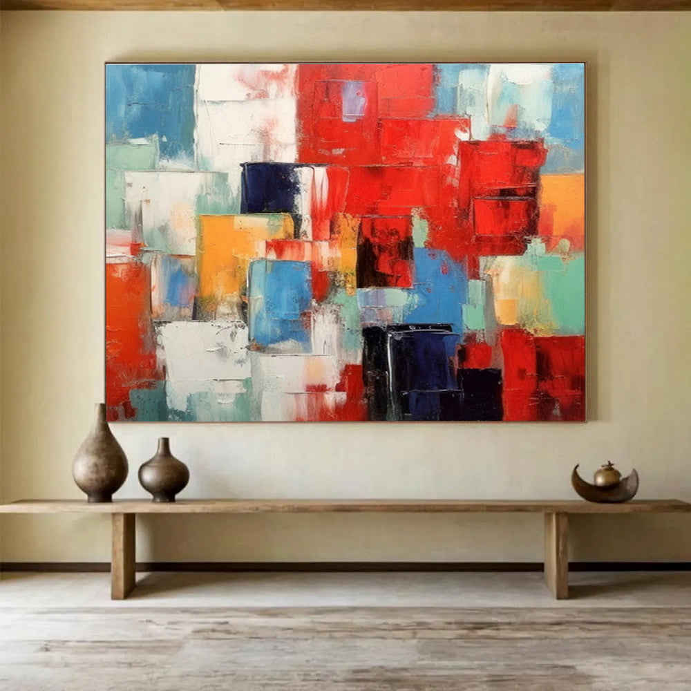 Bespoke Vertical Urban Vertical Aquarium Breeding Center Oversized Abstract Hand-Painted Mural DLZ2661
