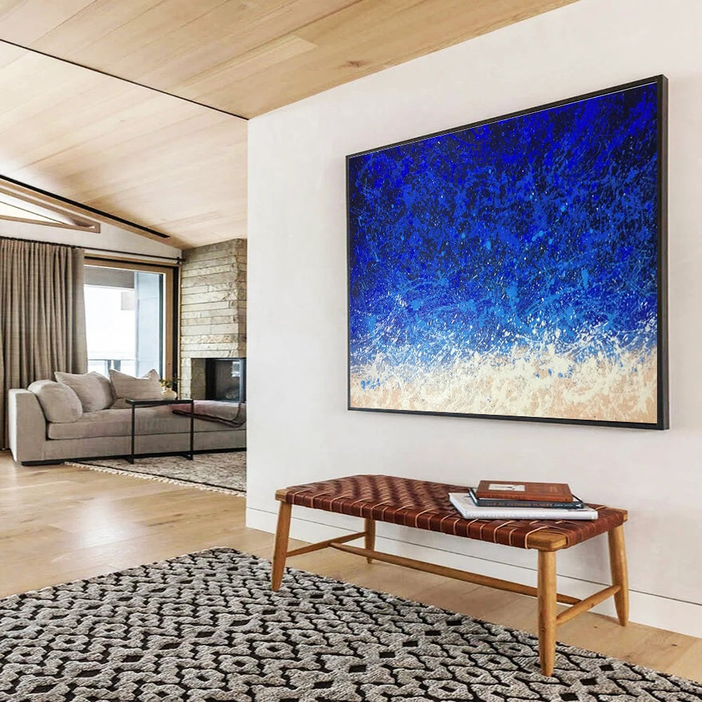 Oversized Handmade Abstract Painting, Dynamic Brushstrokes for Art Galleries DLZ3228