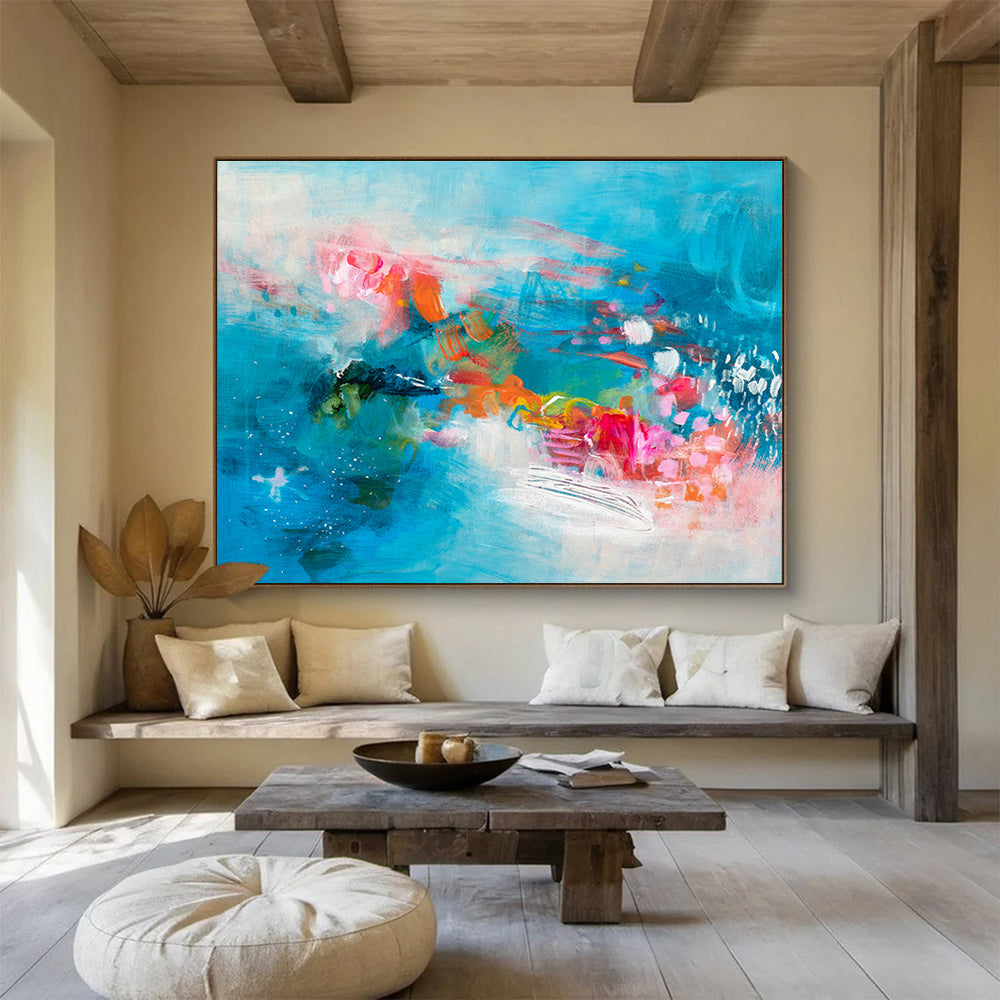 Concrete Base Custom Hand-Painted Abstract Art for Urban Galleries and Industrial Interiors
