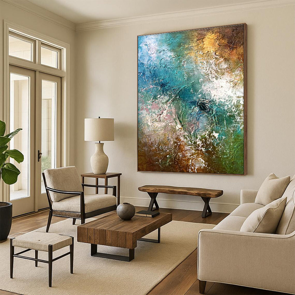 Massive Custom Hand-Painted Abstract Artwork for Podcast Studios  DLZ0006