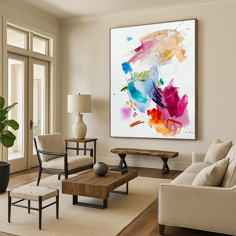 Oversized Custom Hand-Painted Abstract Canvas for 3D Printing Studios  DLZ0085