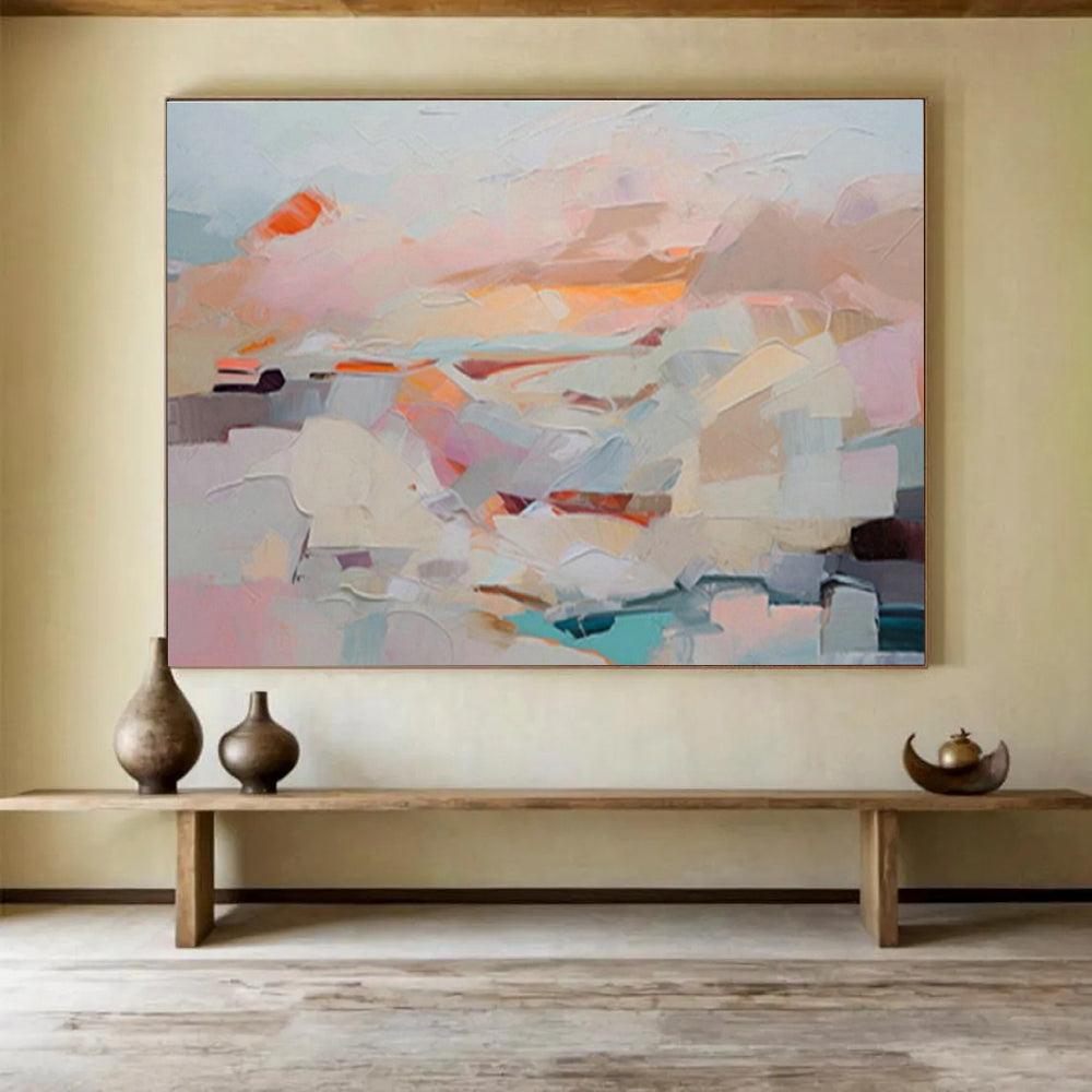 Large Custom Abstract Hand-Painted Art for Airport Terminal Duty-Free Area DLZ2794