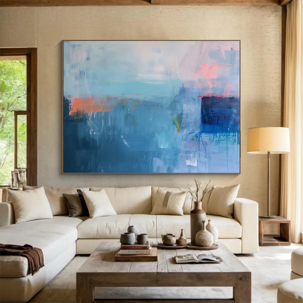 Oversized Custom Abstract Hand Painting for Oceanographic Research Submarine Interior DLZ2862