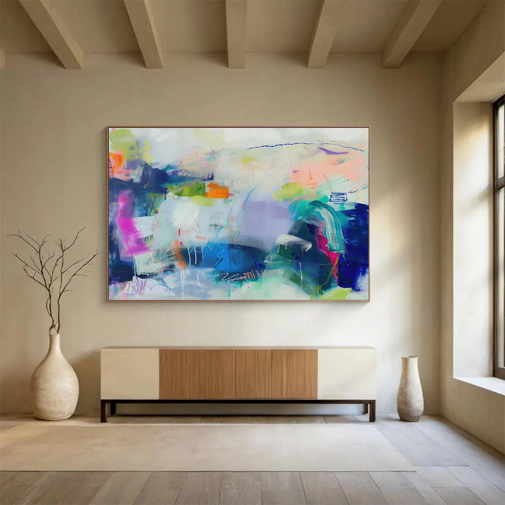 Custom-Made Giant Abstract Hand Painting for Augmented Reality Gaming Arena DLZ2879