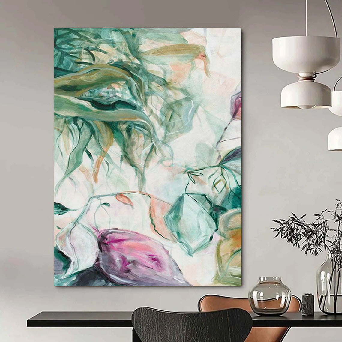 Large-Scale Custom Hand-Painted Abstract Painting - Creative Decoration for Training Institutions  DLZ0141