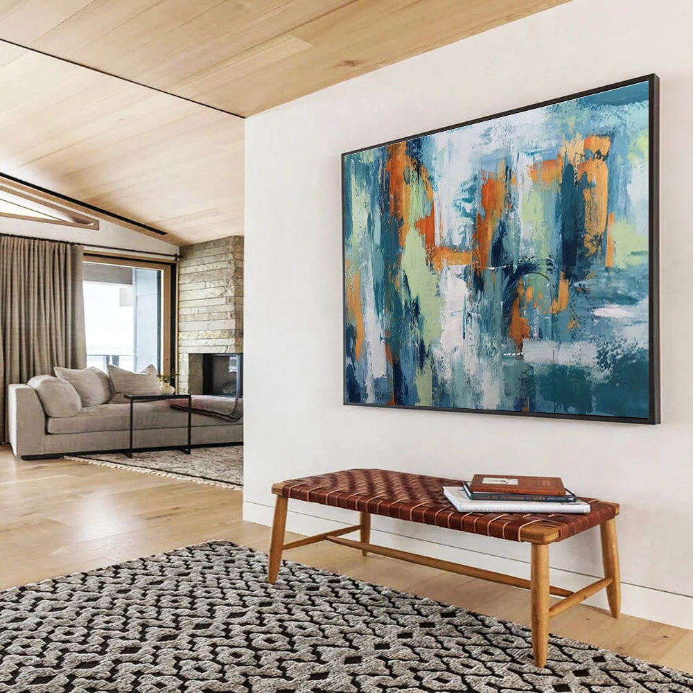 Custom Giant Abstract Hand Painting for Hotel Lobby DLZ2679