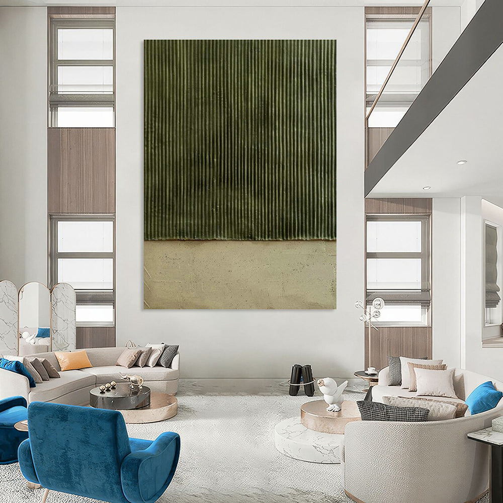 Intricate Large-Scale Custom Hand-Painted Abstract Artwork - Botanical Elegance for Orchid Showrooms  DLZ0329