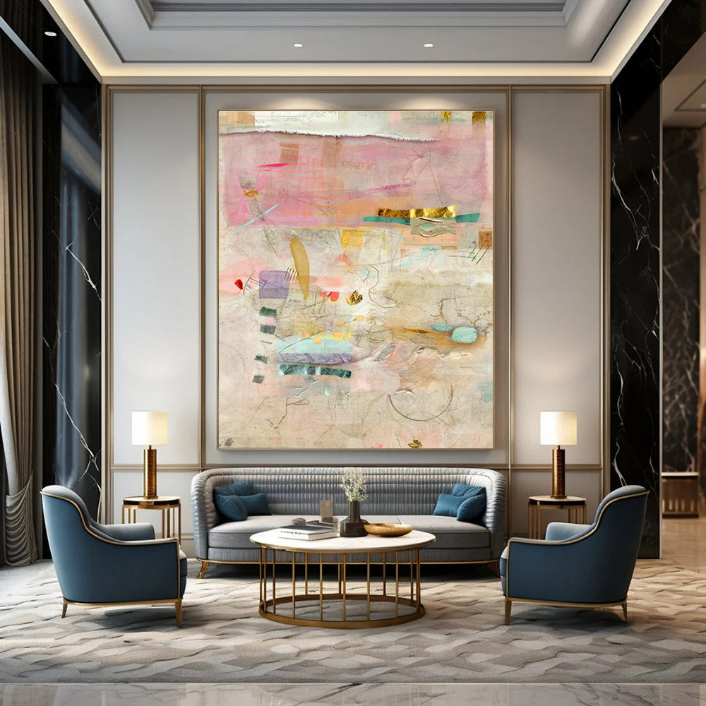 Extra Wide Custom Handmade Abstract Painting for Urban Beekeeping Hubs  DLZ0084