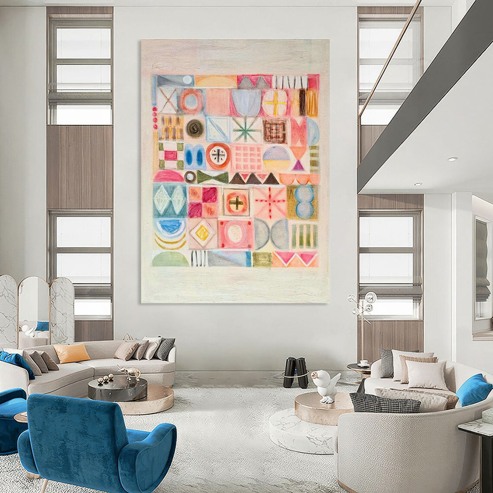 Large-Scale Customizable Hand-Painted Abstract Painting - Exclusive Artwork for Restaurant Private Rooms  DLZ0140
