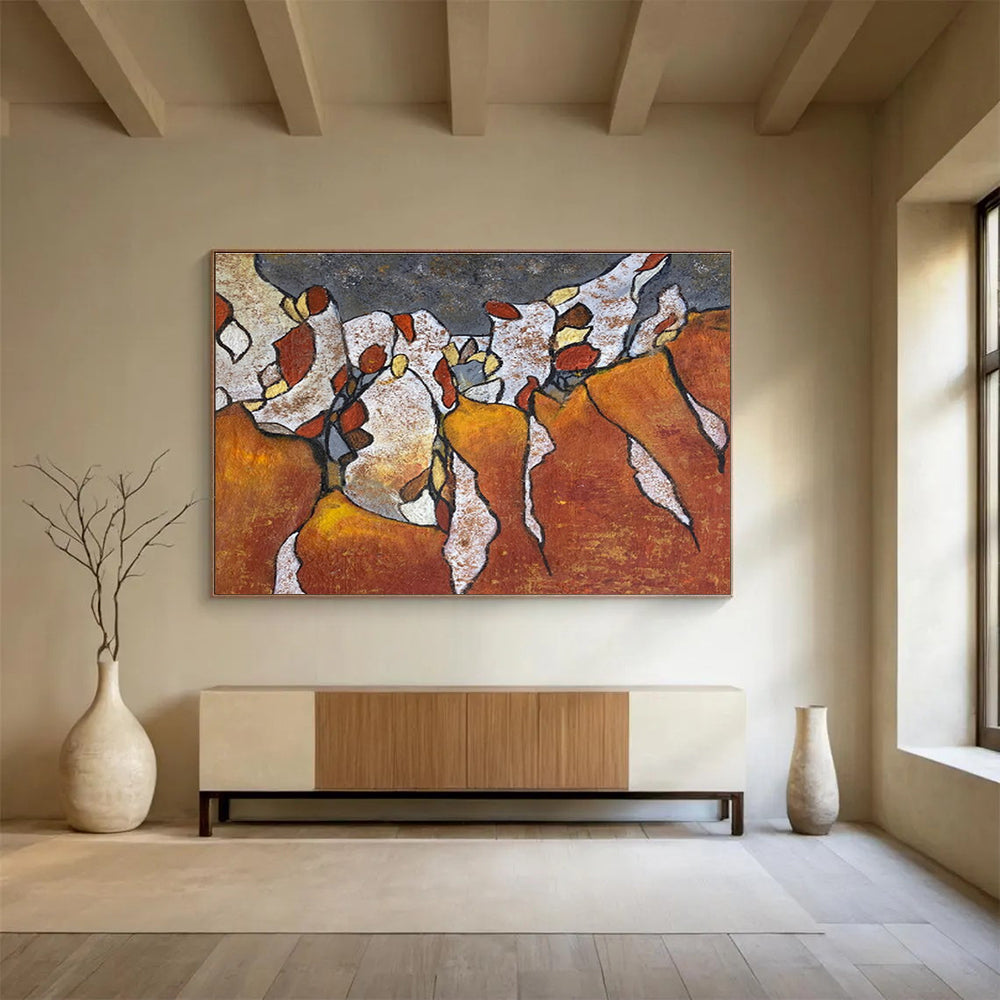 Immense Abstract Floral Painting - Commissioned Acrylic for Retail Stores
