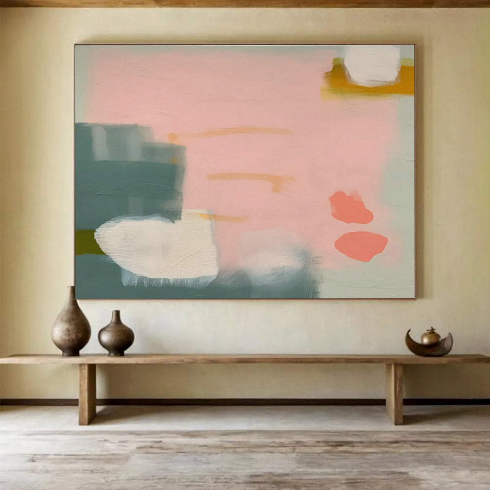 Oversized Custom Abstract Hand Painting for Podcast Recording Studio DLZ2872