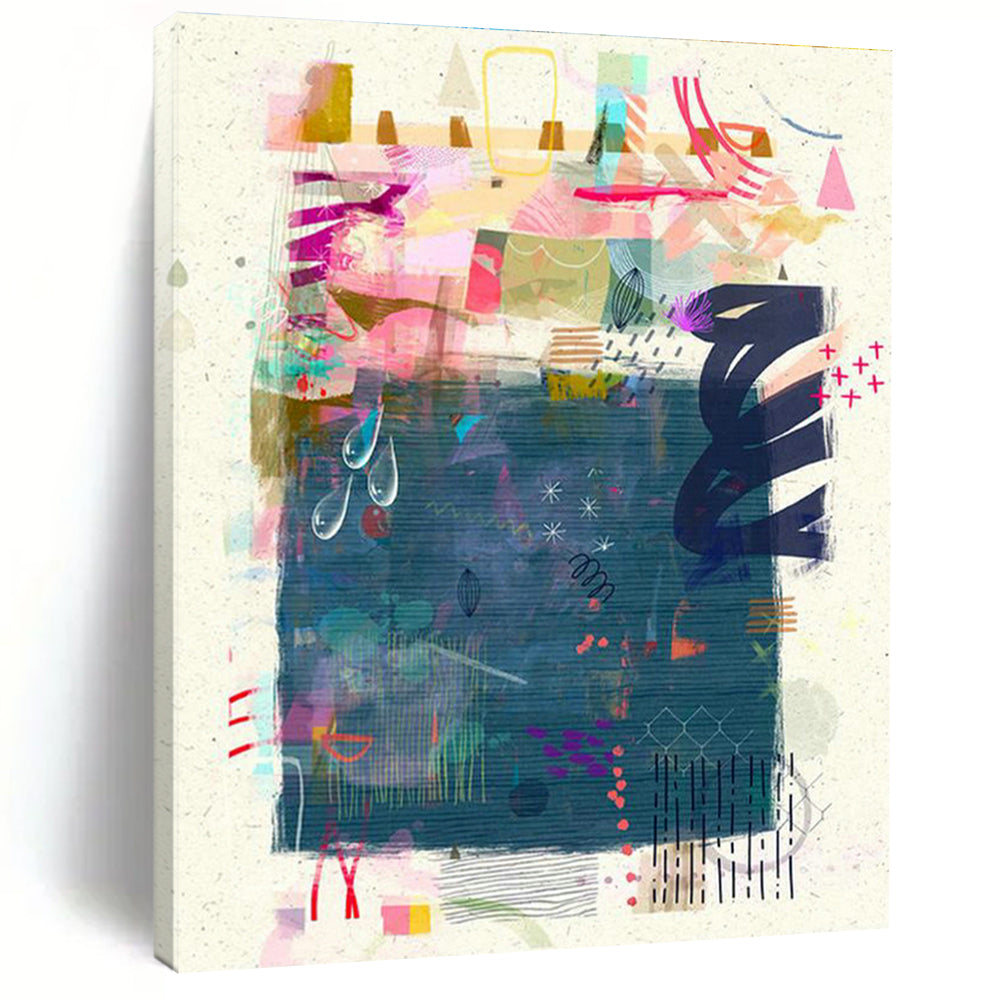 Generous Custom Hand-Painted Abstract Canvas - Cozy Ambiance for Coffee Roasteries  DLZ0173