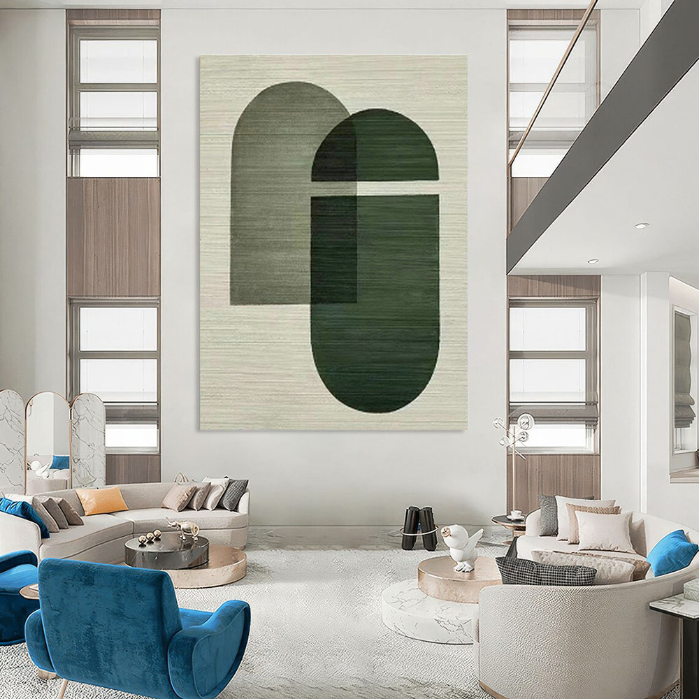 Large Custom Hand-Painted Abstract Canvas - Artistic Tranquility for Japanese Tea Gardens  DLZ0258