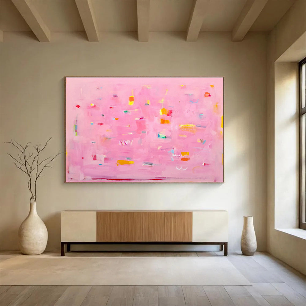 Optical Illusion Custom Hand-Painted Geometric Abstract for Entryway Focal Points