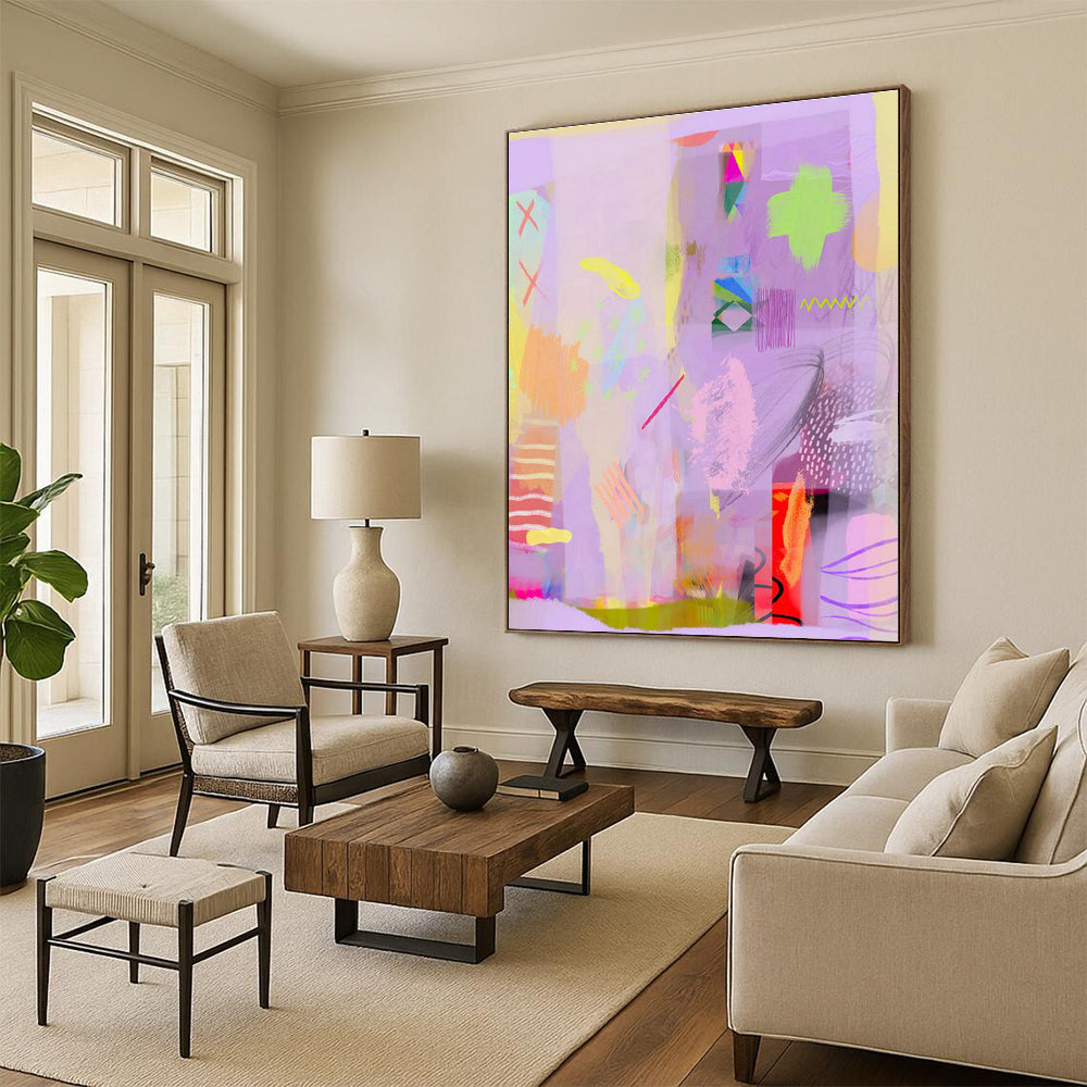 Large Custom Hand-Painted Abstract Artwork - Elegant Accent for Jewelry Stores  DLZ0169