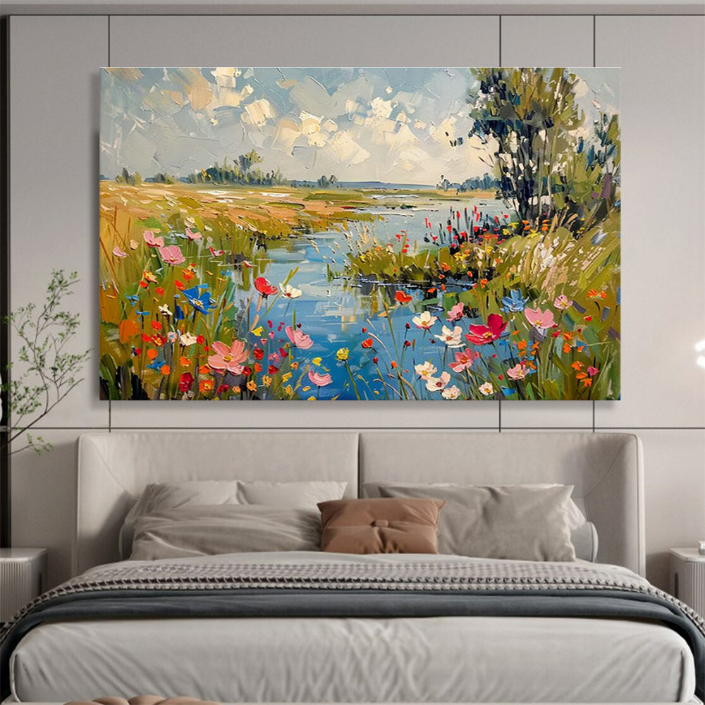 Custom-Made Giant Abstract Hand Painting for Underwater Sensor Network Energy Harvesting and Storage Enhancement Center DLZ3217