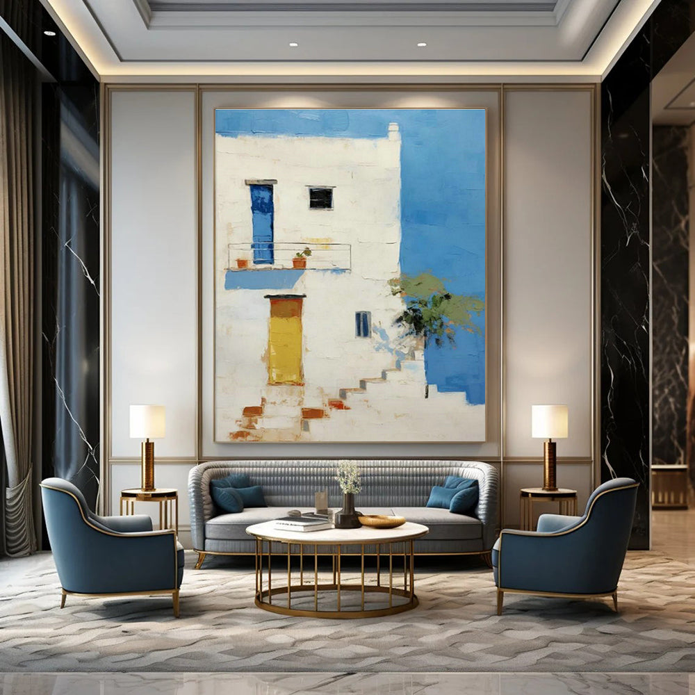 Oversized Custom Hand-Painted Abstract Canvas for Virtual Interior Design Showrooms  DLZ0114