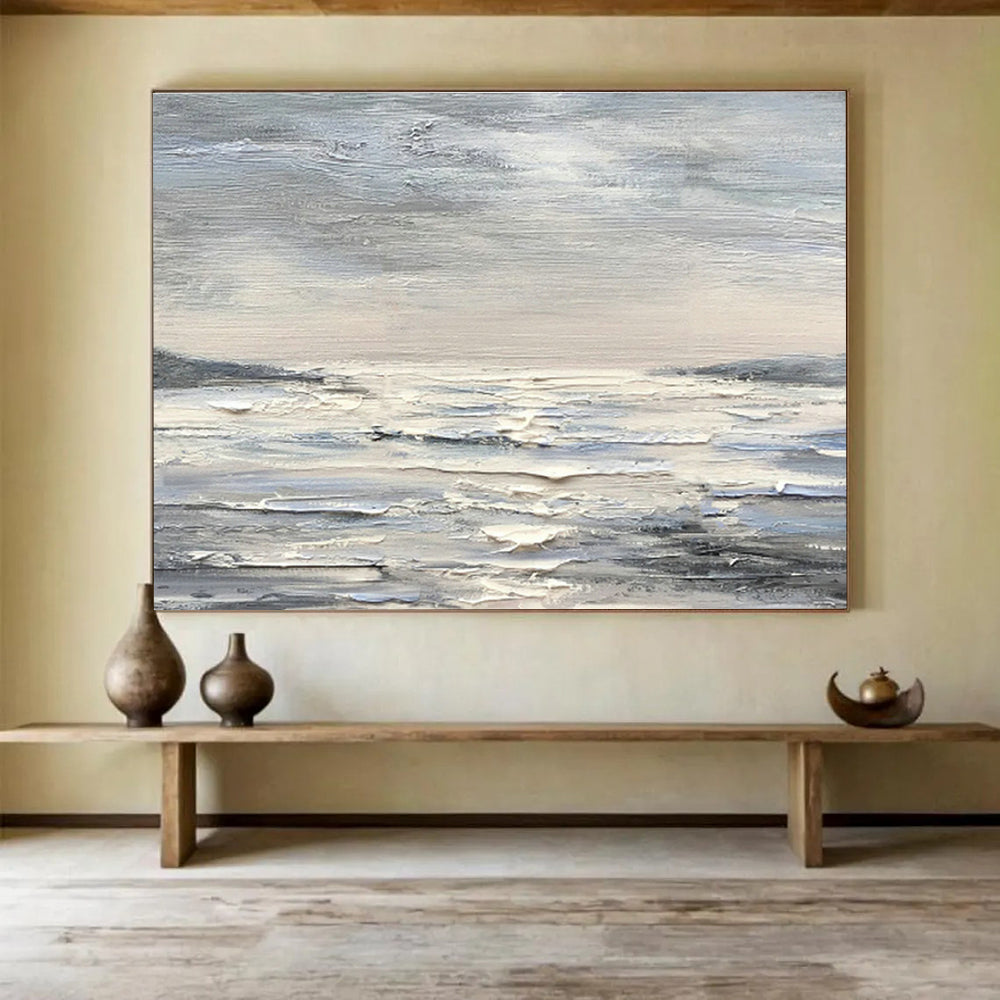 Customized Large Abstract Hand Painting for Antarctic Marine Mammal Tagging and Tracking Station DLZ3014