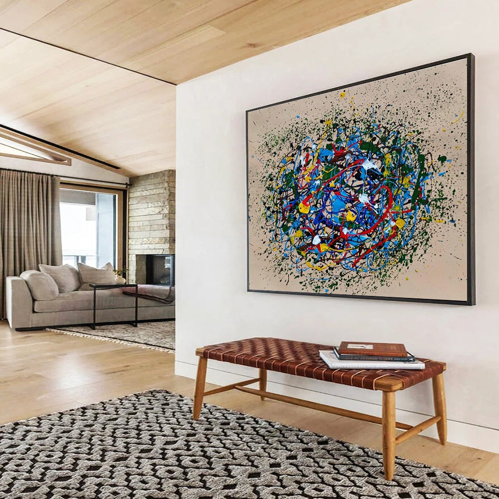 Oversized Custom Hand-Painted Abstract Art for Home Theater DLZ2688