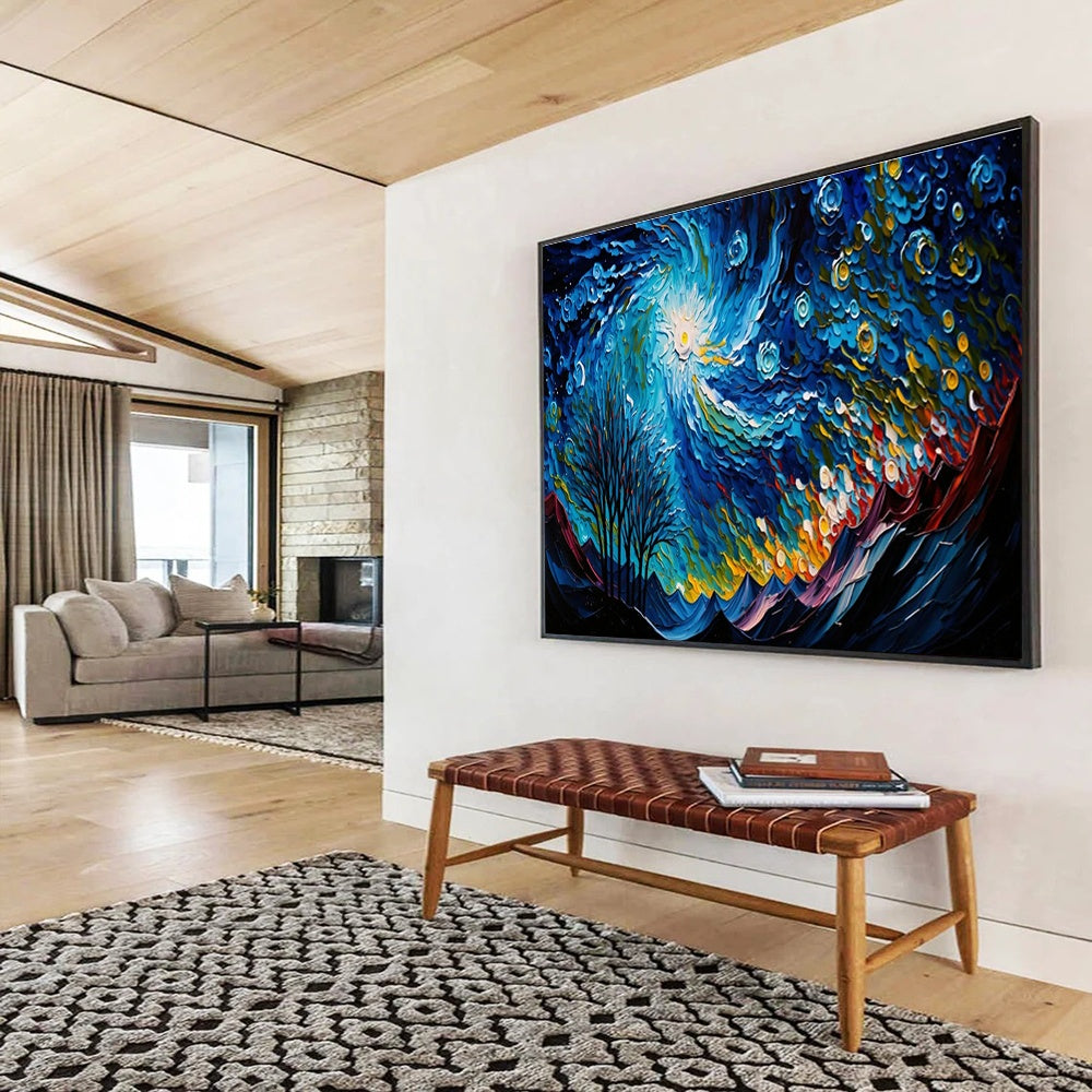 Oversized Customizable Handmade Abstract Painting for School Halls DLZ3269