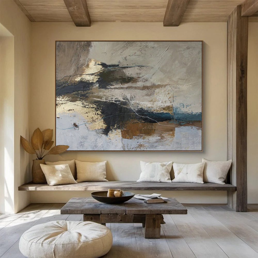 Custom-Made Giant Abstract Hand Painting for Virtual Museum Exhibition Hall DLZ2895