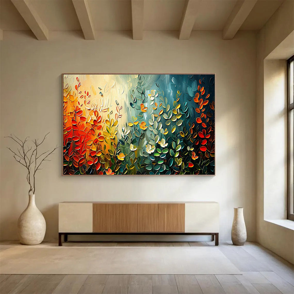 Custom-Made Giant Abstract Hand Painting for Subterranean Geothermal Power Plant Grid Stabilization Center DLZ3095