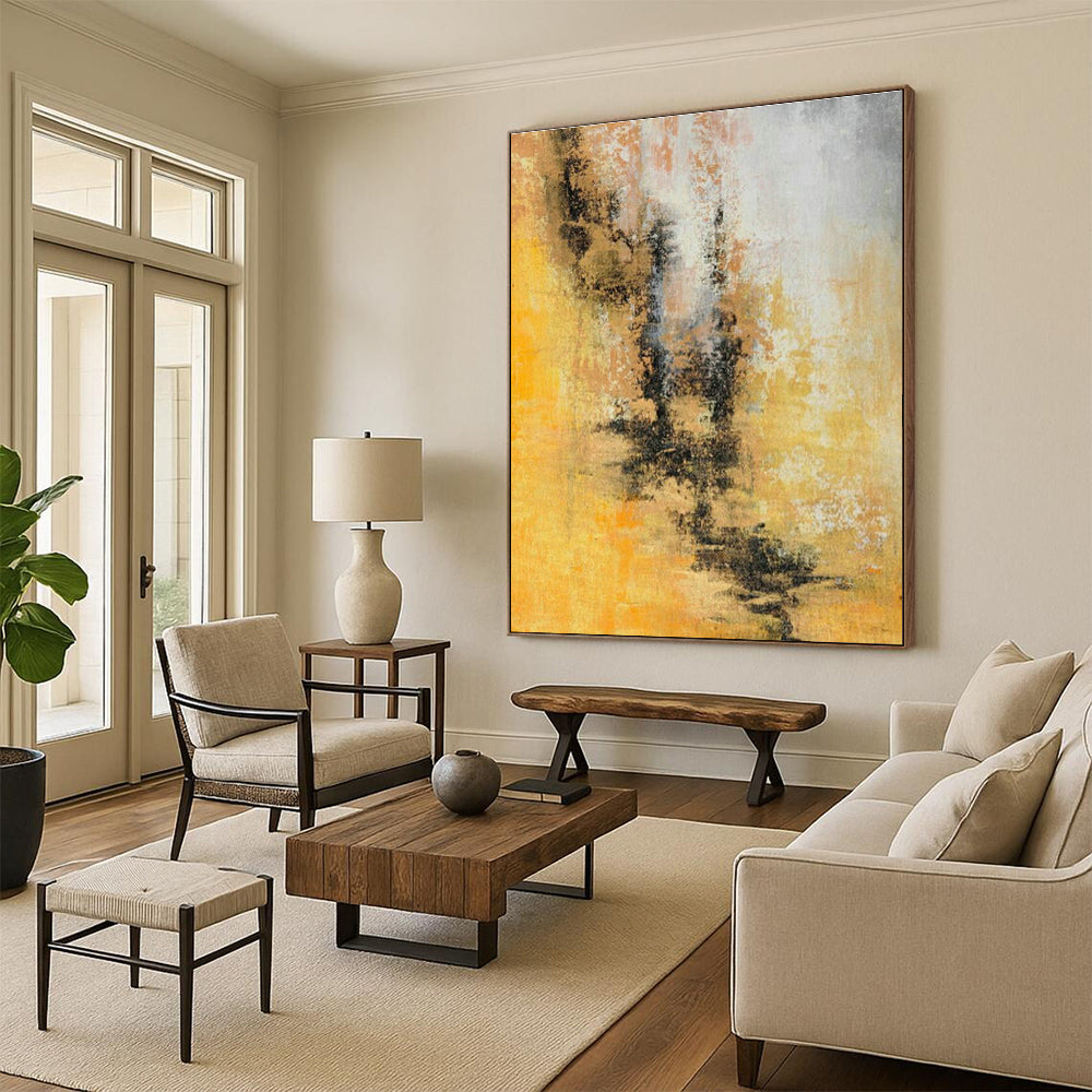 Huge Custom Handmade Abstract Wall Art for Traditional Fan Painting Studios  DLZ0041