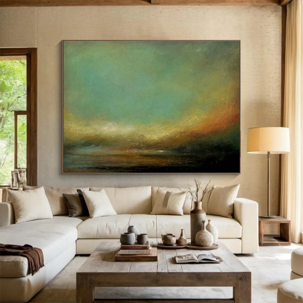 Oversized Custom Abstract Hand Painting for Arctic Freshwater River Sediment Transport and Deposition Research Station DLZ3162