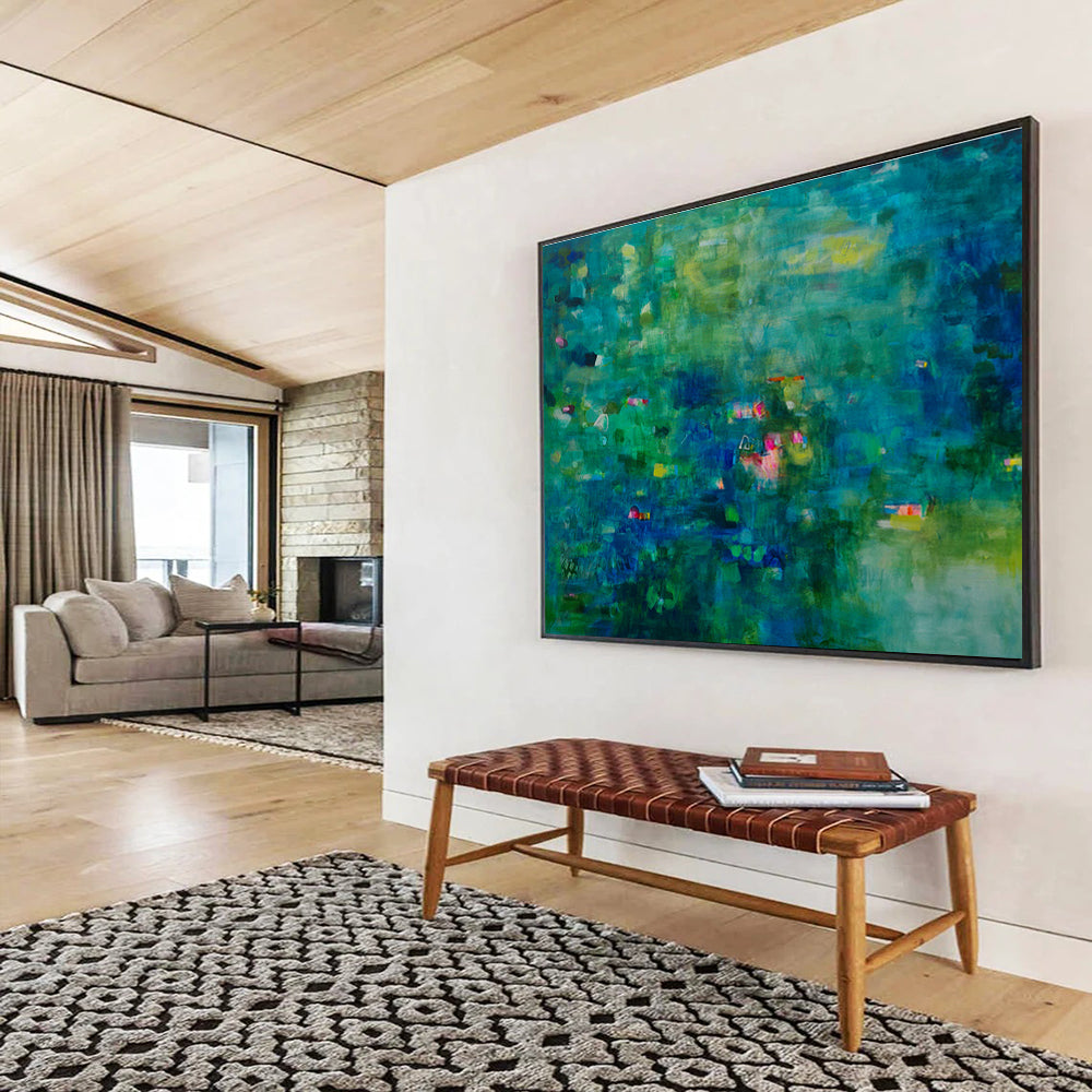 Micro-Ceramic Bead Custom Hand-Painted Abstract Art for Luxury Hotels and Upscale Spaces
