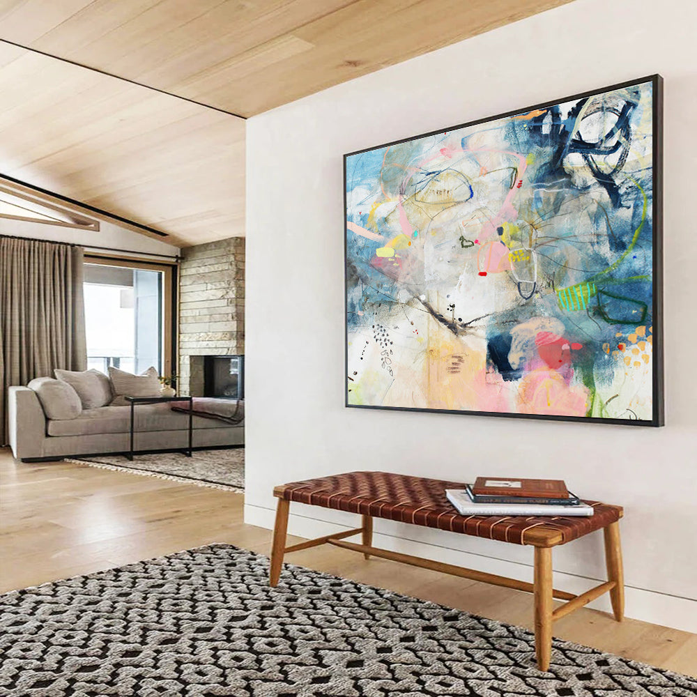 Custom-Made Office Oversized Abstract Hand Painting