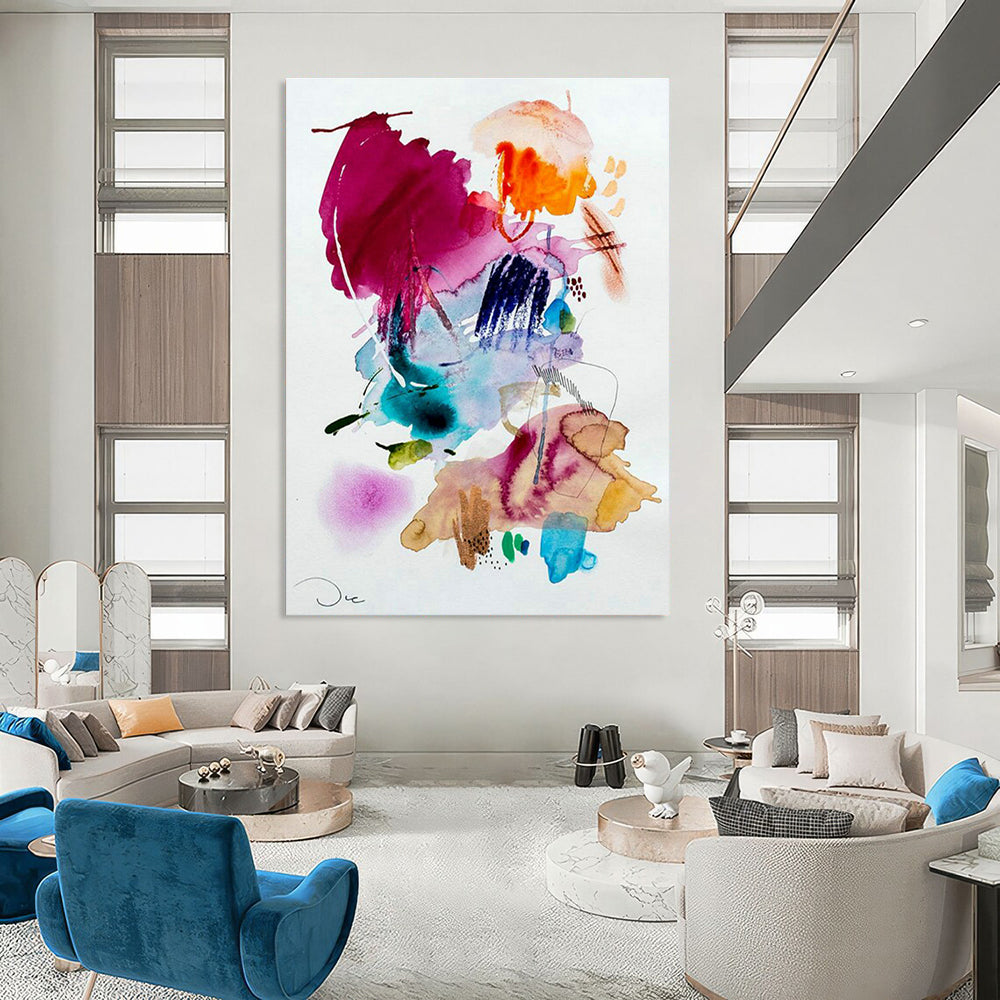 Colossal Custom Hand-Painted Abstract Art for Virtual Event Production Studios  DLZ0086