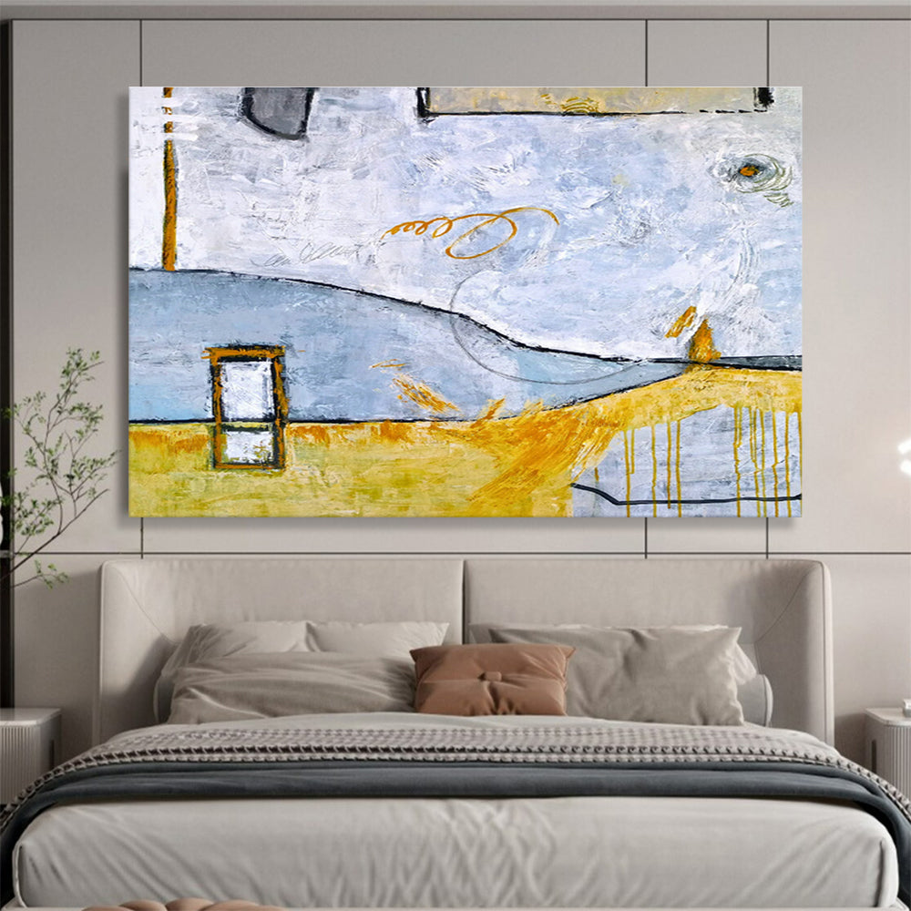 Oversized Custom Abstract Hand Painting for Desert Oasis Date Palm Farm Office DLZ2947