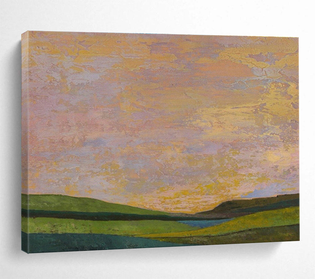 Large Custom Abstract Hand-Painted Art for Solar Power Farm Operations Hub DLZ2822